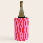 Retro Mod Hourglass Abstract Midcentury Modern Pattern in Preppy Pink and Red Wine Chiller Gallery Image 2