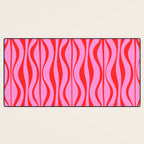Retro Mod Hourglass Abstract Midcentury Modern Pattern in Preppy Pink and Red Desk Mat Gallery Image 3