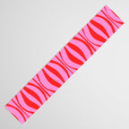 Retro Mod Hourglass Abstract Midcentury Modern Pattern in Preppy Pink and Red Table Runner Gallery Image 3