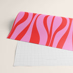 Retro Mod Hourglass Abstract Midcentury Modern Pattern in Preppy Pink and Red Wrapping Paper Gallery Image 2