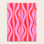Retro Mod Hourglass Abstract Midcentury Modern Pattern in Preppy Pink and Red Notebook Gallery Image 4