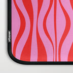 Retro Mod Hourglass Abstract Midcentury Modern Pattern in Preppy Pink and Red Laptop Sleeve Gallery Image 3