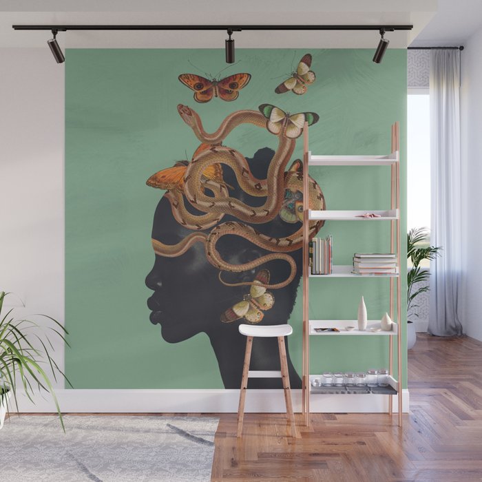 Snake and Butterflies 2 Wall Mural Gallery Image 1