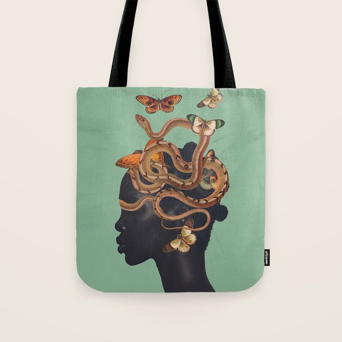 Snake and Butterflies 2 Tote Bag Gallery Image 1