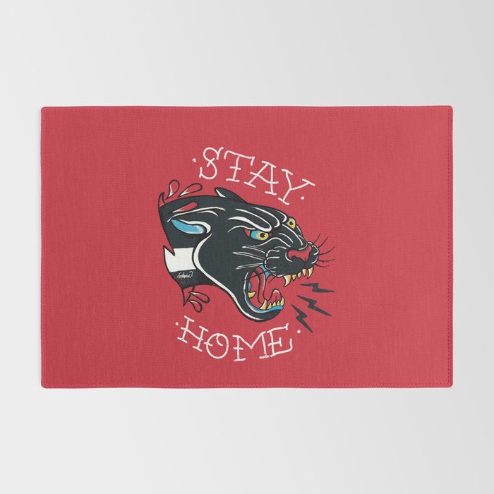 Stay Home Panther Tattoo Rug Gallery Image 2