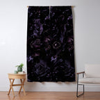 Vintage Black Dramatic Glamour Autumn Romanticism: Maximalism Moody Florals - Grand Millennial Midnight purple Roses Black Bouquets and Nostalgic Gothic Mystic Flowers Window Curtain Gallery Image 5