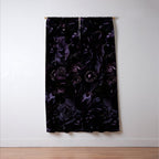 Vintage Black Dramatic Glamour Autumn Romanticism: Maximalism Moody Florals - Grand Millennial Midnight purple Roses Black Bouquets and Nostalgic Gothic Mystic Flowers Window Curtain Gallery Image 3