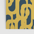 Mid Century Modern Loop Pattern in Light Mustard Yellow and Navy Blue Poster Gallery Image 3