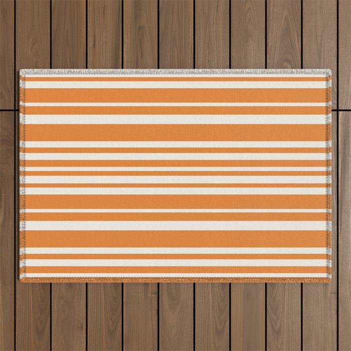 Classic Stripes XLVI - Retro Orange Outdoor Rug Gallery Image 1