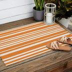 Classic Stripes XLVI - Retro Orange Outdoor Rug Gallery Image 2