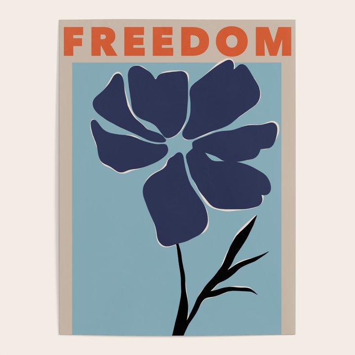 freedom floral poster  Poster Gallery Image 1