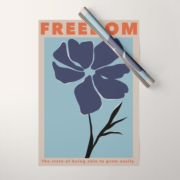 freedom floral poster  Wrapping Paper Gallery Image 1