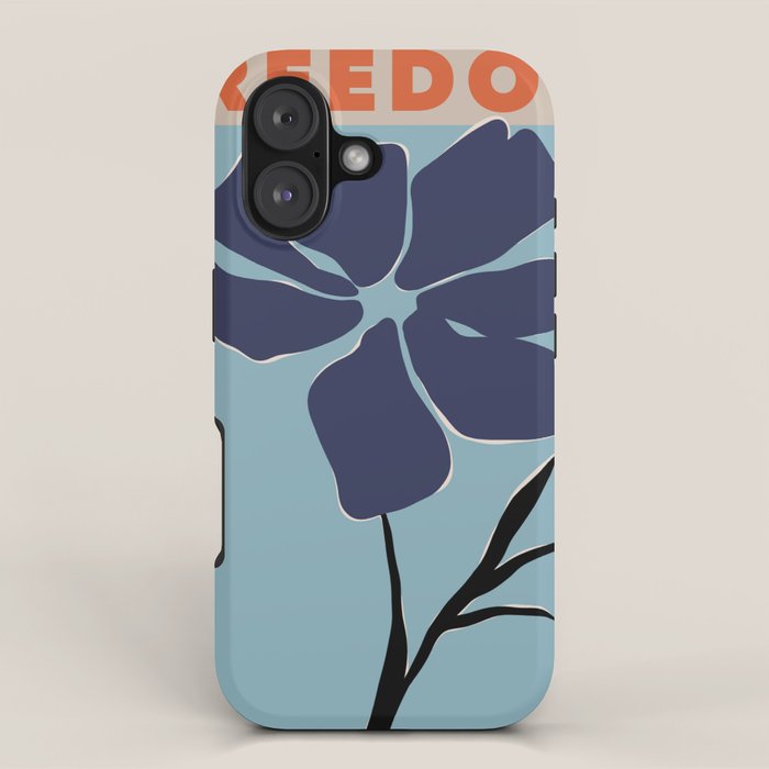 freedom floral poster  iPhone Case Gallery Image 1