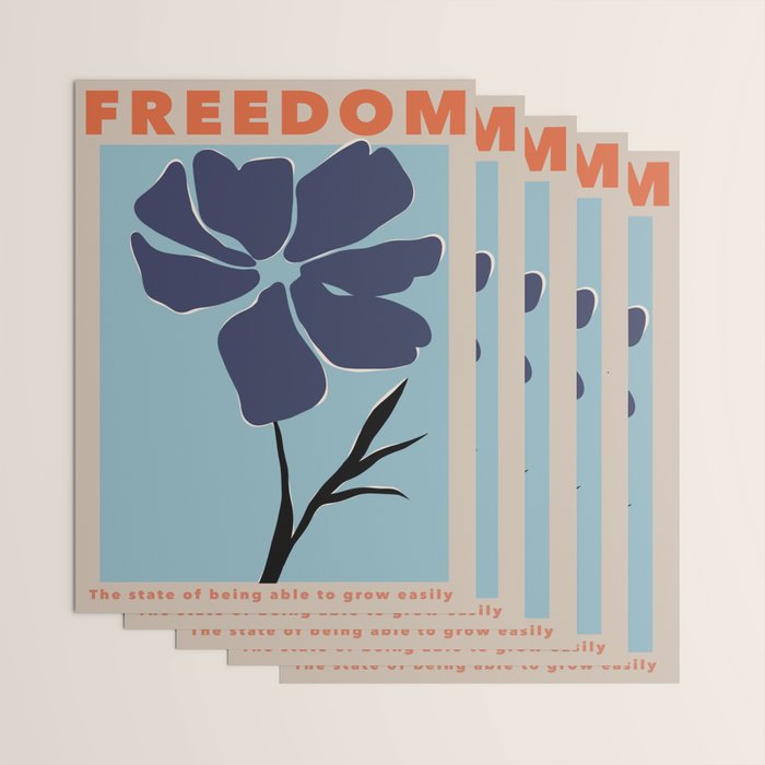 freedom floral poster  Wrapping Paper Gallery Image 3