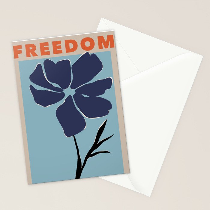 freedom floral poster  Stationery Card Gallery Image 2