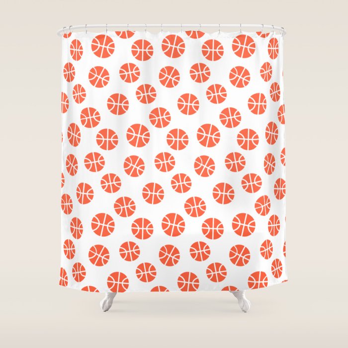 Basketball Pattern Shower Curtain Gallery Image 1