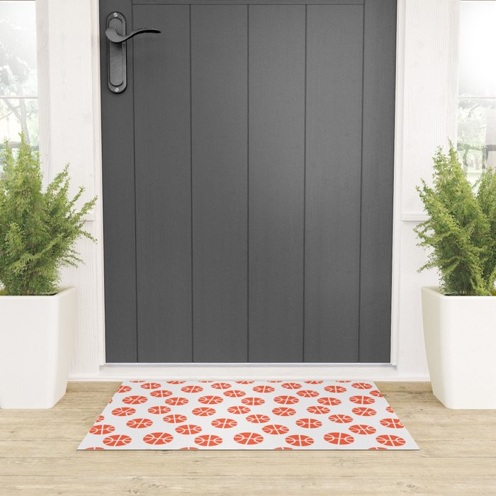 Basketball Pattern Welcome Mat Gallery Image 3