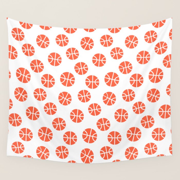 Basketball Pattern Wall Tapestry Gallery Image 1
