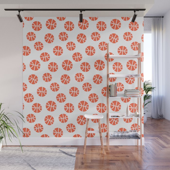 Basketball Pattern Wall Mural