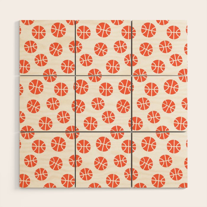 Basketball Pattern Wood Wall Art Gallery Image 1