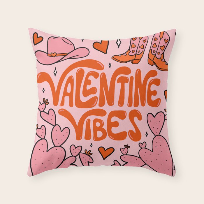 Valentine Vibes Throw Pillow Gallery Image 6