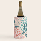 Floral Blooms and Leaves, Peach, Coral and Teal Wine Chiller Gallery Image 2