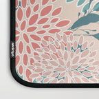 Floral Blooms and Leaves, Peach, Coral and Teal Laptop Sleeve Gallery Image 3