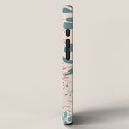 Floral Blooms and Leaves, Peach, Coral and Teal iPhone Case Gallery Image 2