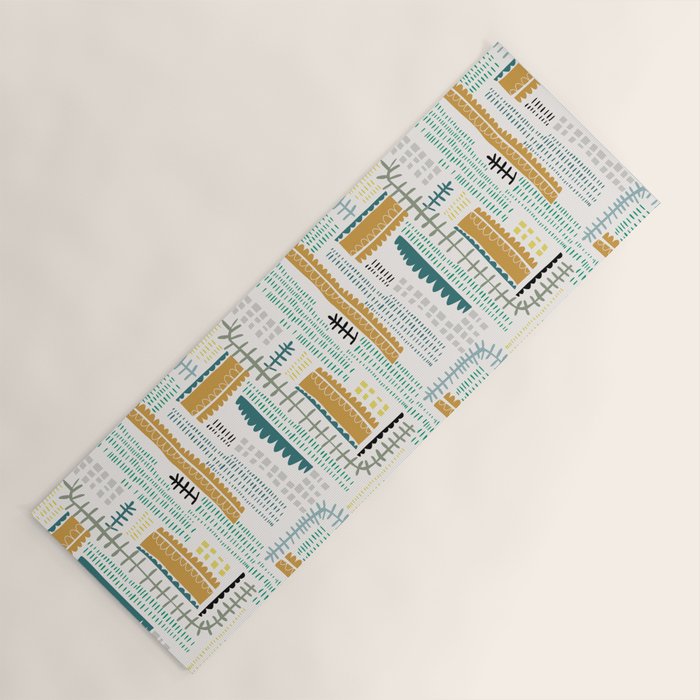 Block print geometrics Yoga Mat Gallery Image 1