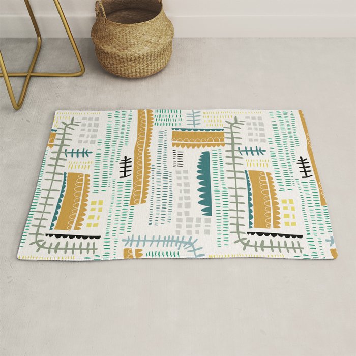 Block print geometrics Rug Gallery Image 1