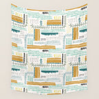 Block print geometrics Wall Tapestry Gallery Image 4