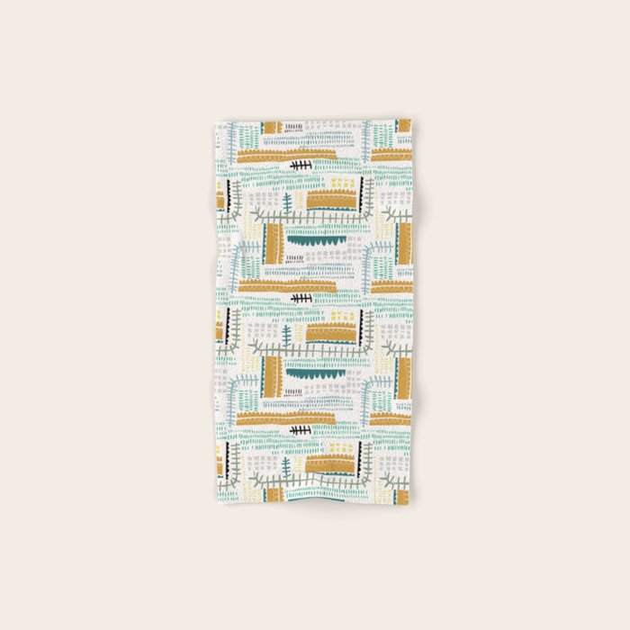 Block print geometrics Bath Towel Gallery Image 1