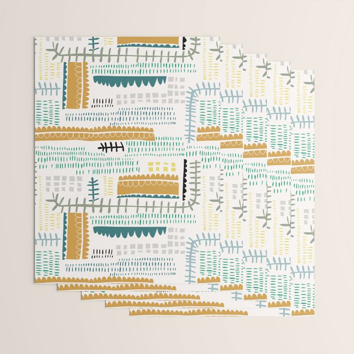 Block print geometrics Wrapping Paper Gallery Image 3