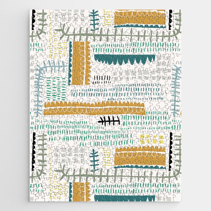 Block print geometrics Jigsaw Puzzle Gallery Image 1