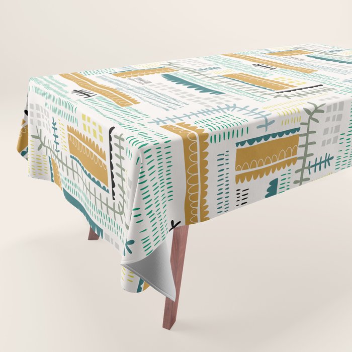 Block print geometrics Tablecloth Gallery Image 1
