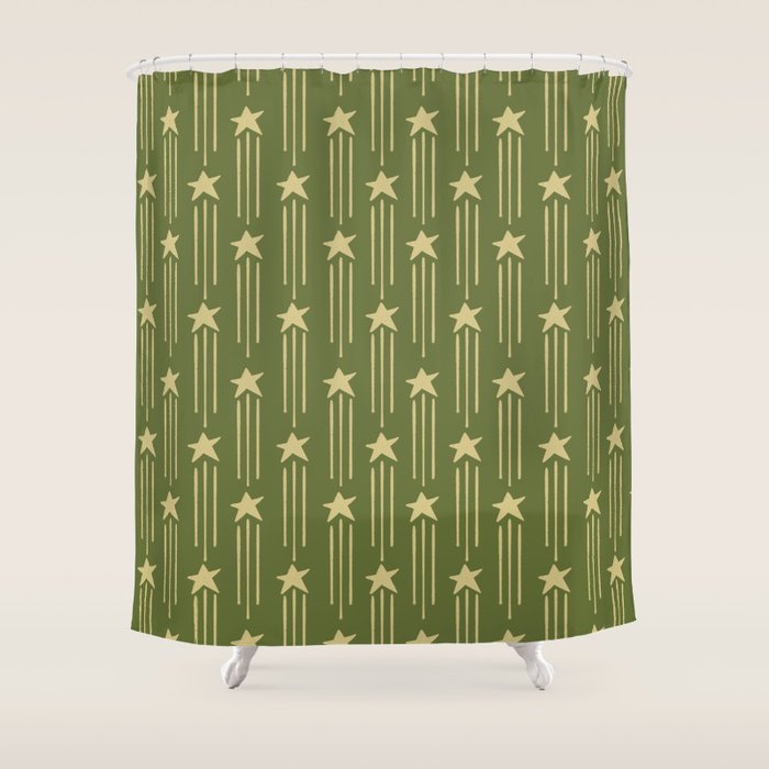 Vintage Christmas Stars Shower Curtain Gallery Image 1