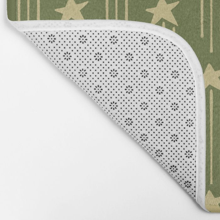 Vintage Christmas Stars Bath Mat Gallery Image 2