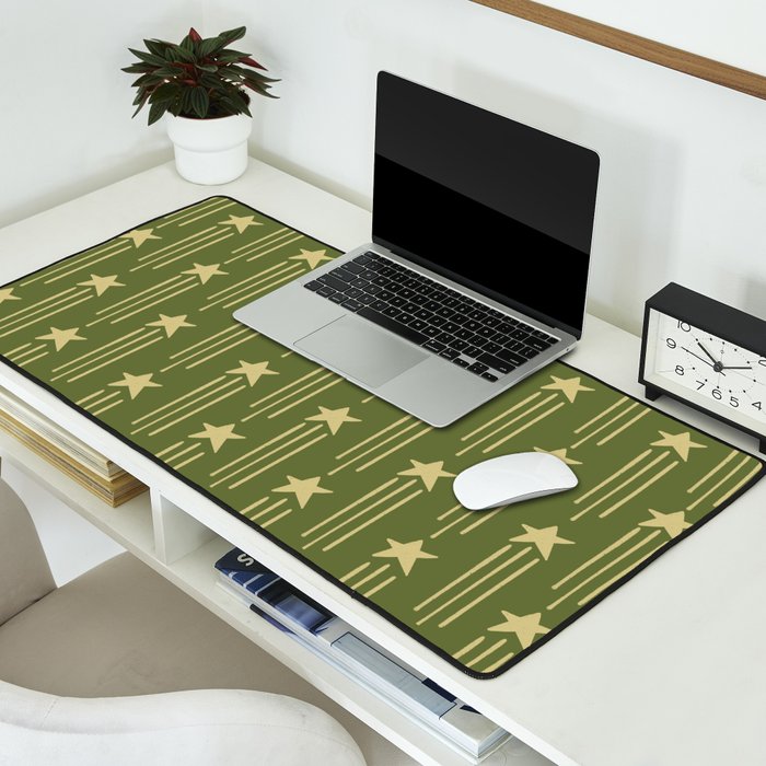 Vintage Christmas Stars Desk Mat Gallery Image 2