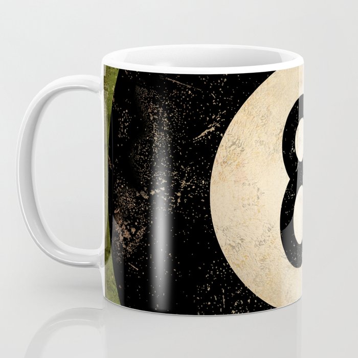 Billiards Ball pool ball number 8 ball eight numeral game room man cave art Coffee Mug Gallery Image 3