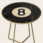 Billiards Ball pool ball number 8 ball eight numeral game room man cave art Side Table Gallery Image 2