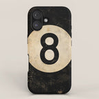Billiards Ball pool ball number 8 ball eight numeral game room man cave art iPhone Case Gallery Image 1