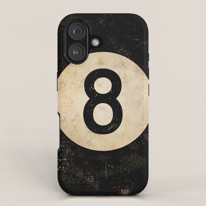 Billiards Ball pool ball number 8 ball eight numeral game room man cave art iPhone Case Gallery Image 1