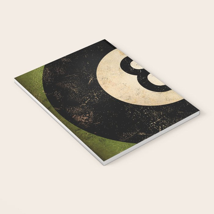 Billiards Ball pool ball number 8 ball eight numeral game room man cave art Notebook Gallery Image 3