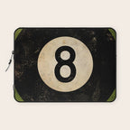 Billiards Ball pool ball number 8 ball eight numeral game room man cave art Laptop Sleeve Gallery Image 1