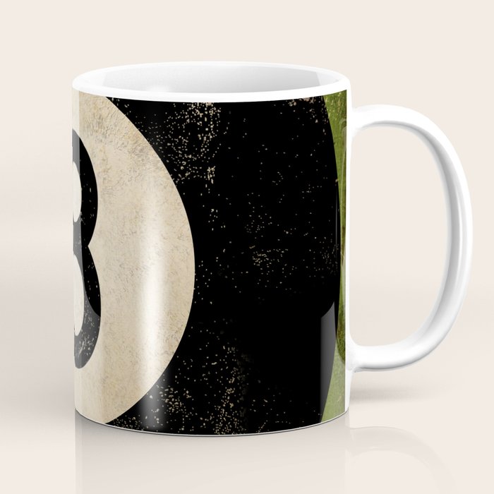 Billiards Ball pool ball number 8 ball eight numeral game room man cave art Coffee Mug Gallery Image 1
