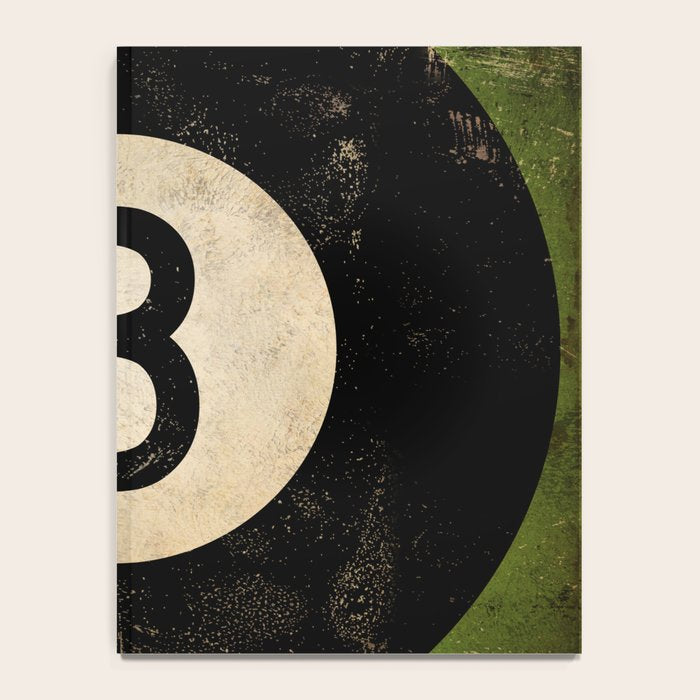 Billiards Ball pool ball number 8 ball eight numeral game room man cave art Notebook Gallery Image 4