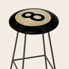 Billiards Ball pool ball number 8 ball eight numeral game room man cave art Stool Gallery Image 2