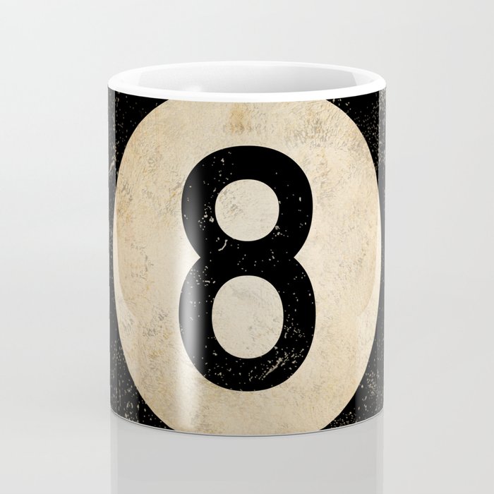 Billiards Ball pool ball number 8 ball eight numeral game room man cave art Coffee Mug Gallery Image 4