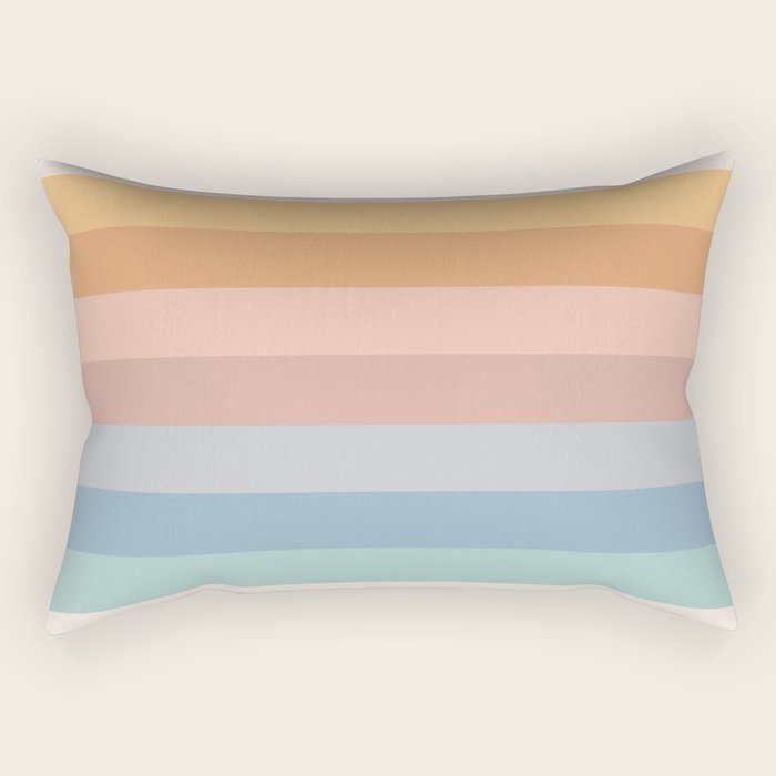 Pastel Retro Rainbow Stripes  Rectangular Pillow Gallery Image 2