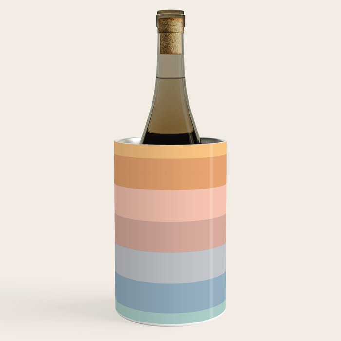 Pastel Retro Rainbow Stripes  Wine Chiller Gallery Image 3
